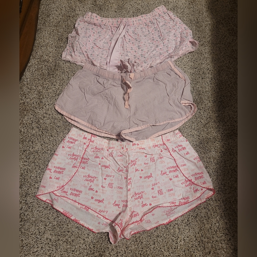 Victoria's Secret Pink Cozy Pajama Shorts Trio